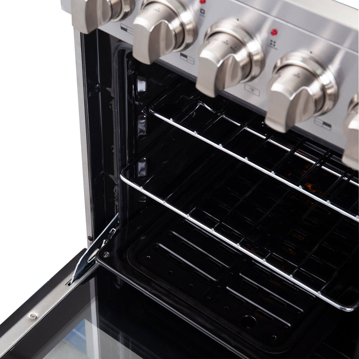 FORNO Pallerno 20" 2.05 cu.ft. Freestanding Electric Range with 4 Elements in Stainless Steel, FFSEL6052-20