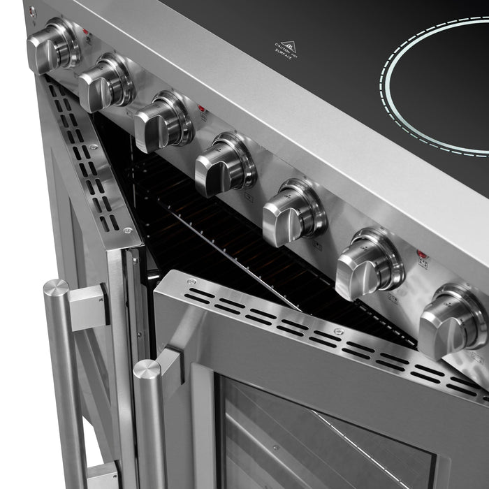 FORNO Galiano 36" 5.36 cu. ft. Freestanding Electric Range with French Door in Stainless Steel, FFSEL6917-36