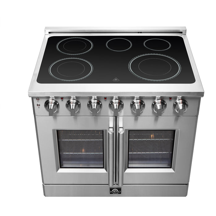 FORNO Massimo 36" 5.36 cu. ft. Freestanding French Door Electric Range with 5 Elements, FFSEL6955-36