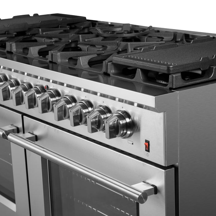 FORNO Massimo 60″ 8.64 cu. ft. Freestanding Dual Fuel Range with 10 Burners, FFSGS6125-60