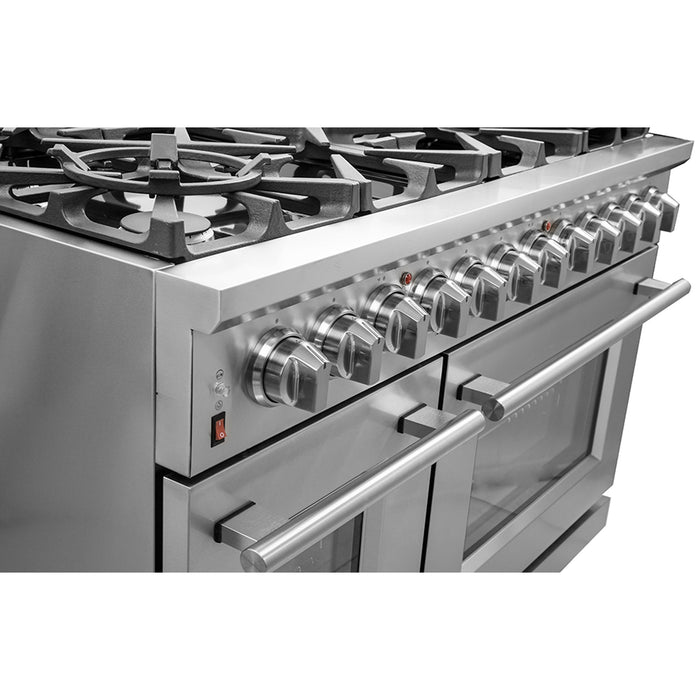 FORNO Massimo 48″ 6.58 cu. ft. Freestanding Gas Range with 8 Burners, FFSGS6239-48