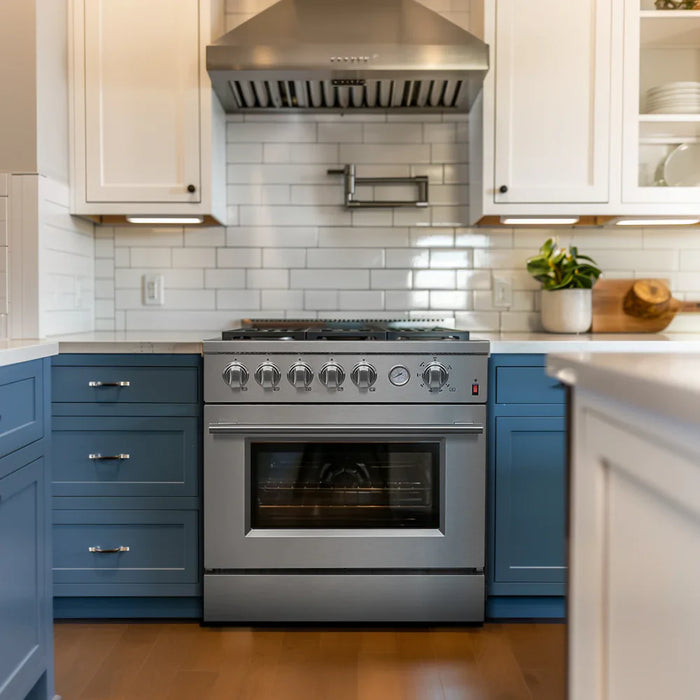 FORNO Appliance Package - 30" Gas Range with Griddle and 36" Refrigerator with Ice Maker, FBDL-020-03-CAUS