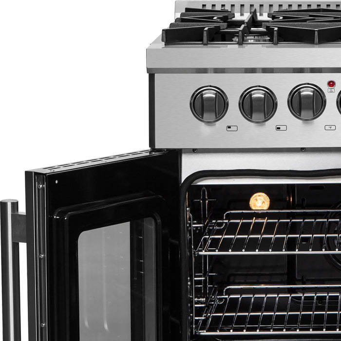 FORNO Galiano 30" 4.32 cu. ft. Dual Fuel Range with French Door in Stainless Steel, FFSGS6356-30