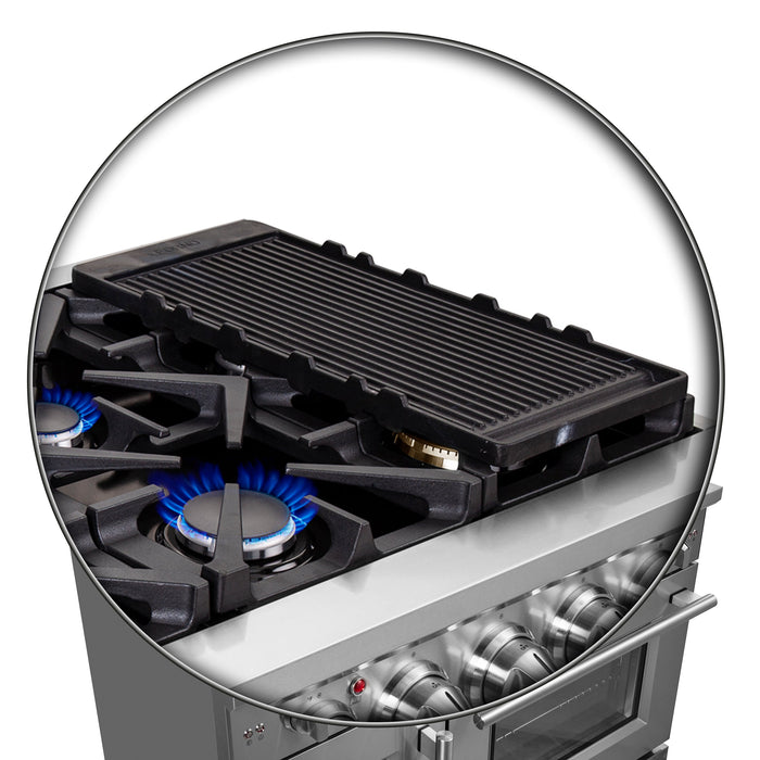 FORNO Massimo 48″ 6.58 cu. ft. Freestanding French Door Gas Range with 8 Burners, FFSGS6439-48