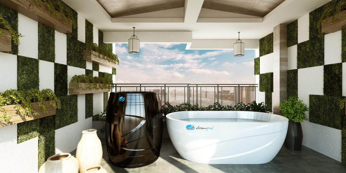 Dreampod- Fiberglass Cold Plunge Barrel with Chiller- DPIB103BPE