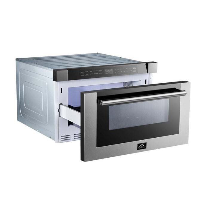 FORNO Appliance Package - 48 Inch Dual Fuel Range, Wall Mount Range Hood, Microwave Drawer, Dishwasher, AP-FFSGS6156-48-6