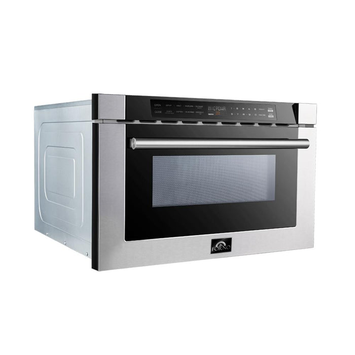 FORNO Appliance Package - 48" Gas Range, Range Hood, 60" Refrigerator, Dishwasher, Microwave Drawer, Wine Cooler, AP-FFSGS6244-48-22