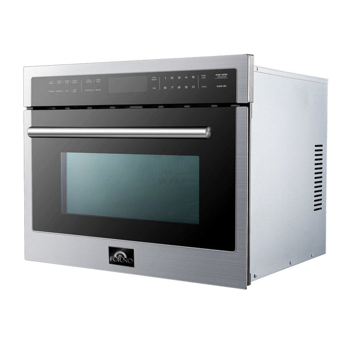 FORNO Package - 36" Electric French Door Range, Wall Mount Range Hood, Refrigerator, Dishwasher and Microwave, AP-FFSEL6917-36-5PK-1