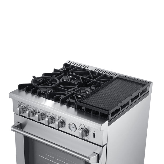 FORNO Appliance Package - 30" Gas Range, 30" Range Hood, AP-FFSGS6276-30-W