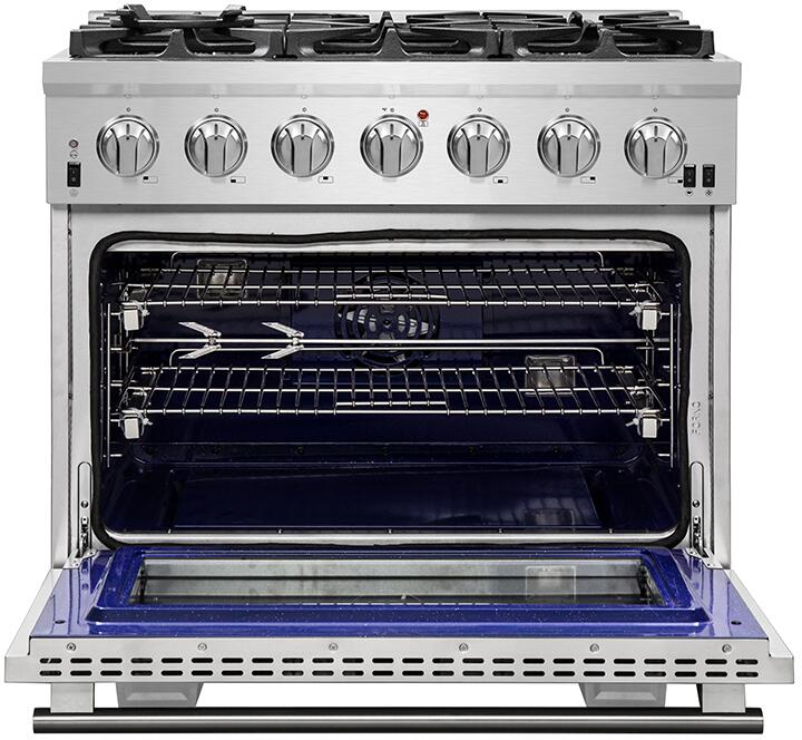 FORNO Appliance Package - 36 Inch Pro Gas Range, Wall Mount Range Hood, Microwave Drawer, AP-FFSGS6260-36-3