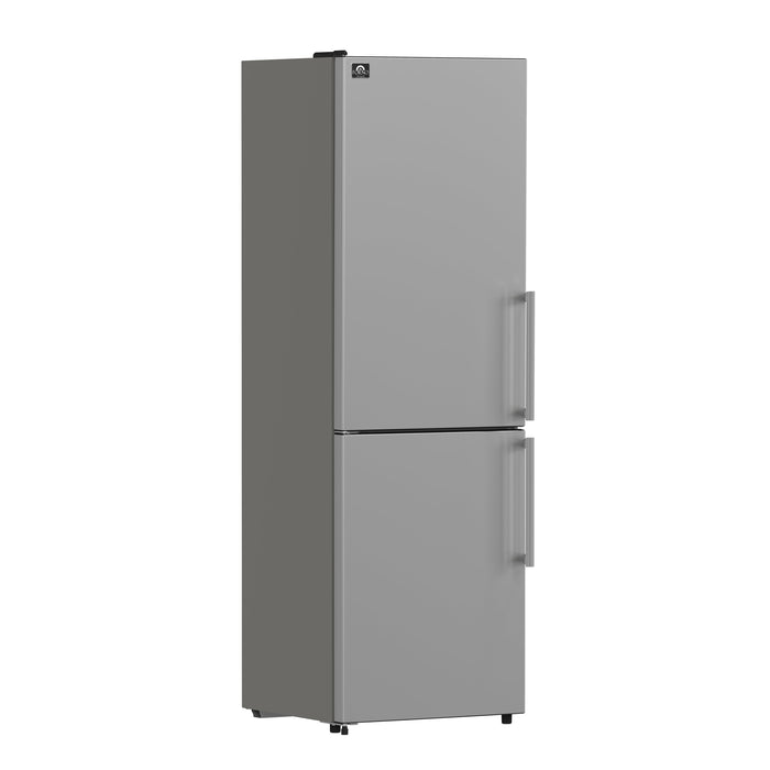 FORNO Guardia 23.4" 10.8 cu. ft. Left Swing Refrigerator with Bottom Freezer in Stainless Steel, FFFFD1778-24LS