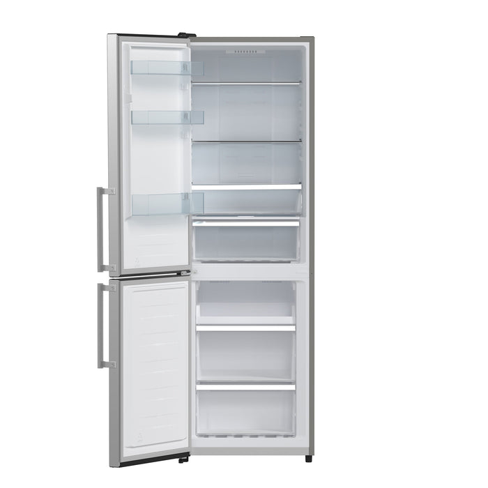FORNO Guardia 23.4" 10.8 cu. ft. Left Swing Refrigerator with Bottom Freezer in Stainless Steel, FFFFD1778-24LS