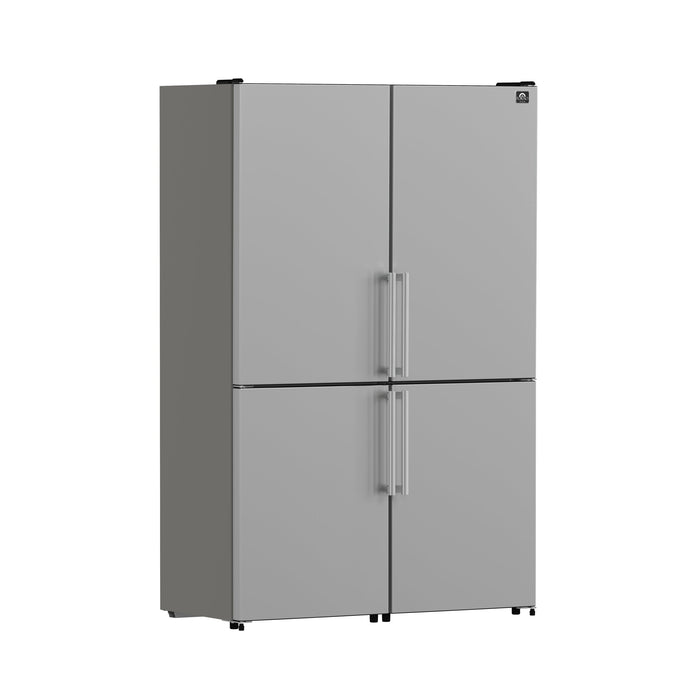 FORNO Guardia 46.8" 21.6 cu. ft. Side-By-Side Refrigerator with Bottom Freezer in Stainless Steel, FFFFD1778-48