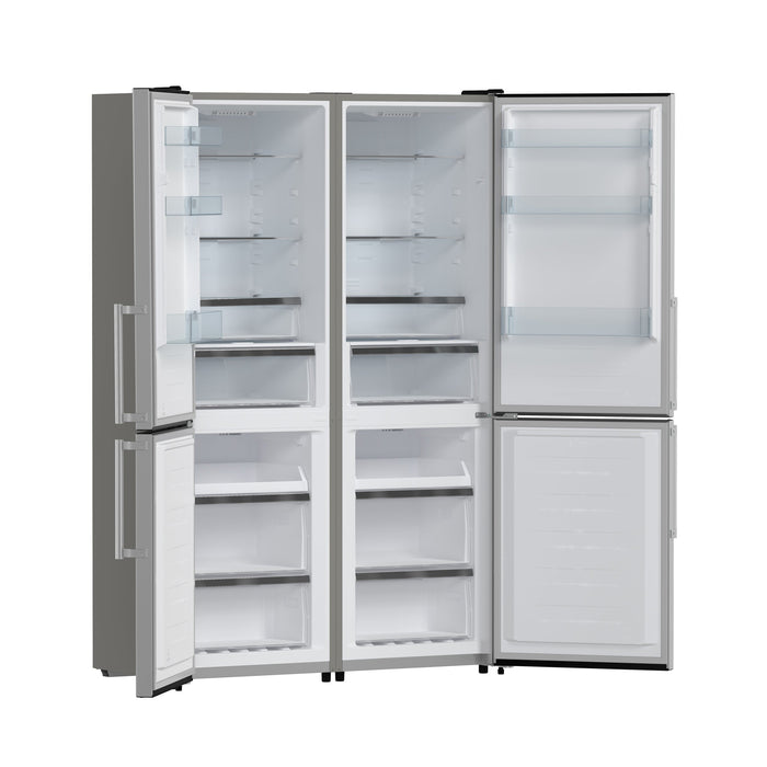 FORNO Guardia 46.8" 21.6 cu. ft. Side-By-Side Refrigerator with Bottom Freezer in Stainless Steel, FFFFD1778-48
