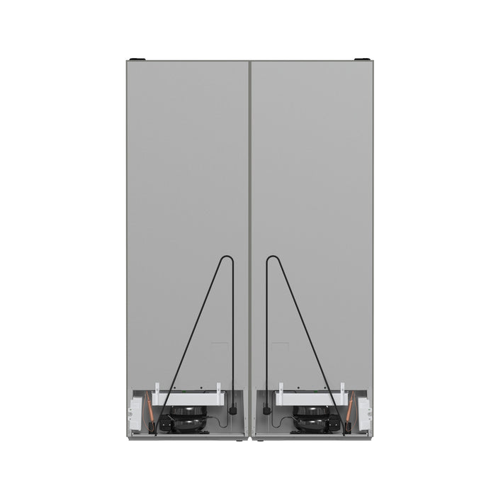 FORNO Guardia 46.8" 21.6 cu. ft. Side-By-Side Refrigerator with Bottom Freezer in Stainless Steel, FFFFD1778-48
