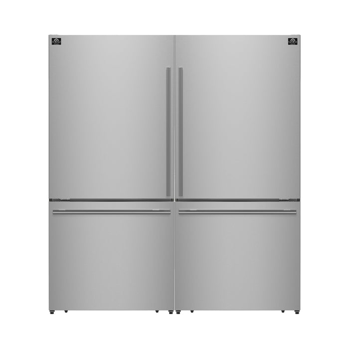 FORNO Espresso Milano 62" 34.4 cu. ft. Side-By-Side Refrigerator with Ice Maker in Stainless Steel, FFFFD1787-60S