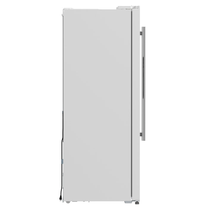 FORNO Espresso Salerno 36" 20 cu. ft. Side-By-Side Refrigerator with Water and Ice Dispenser in White with Silver Handles