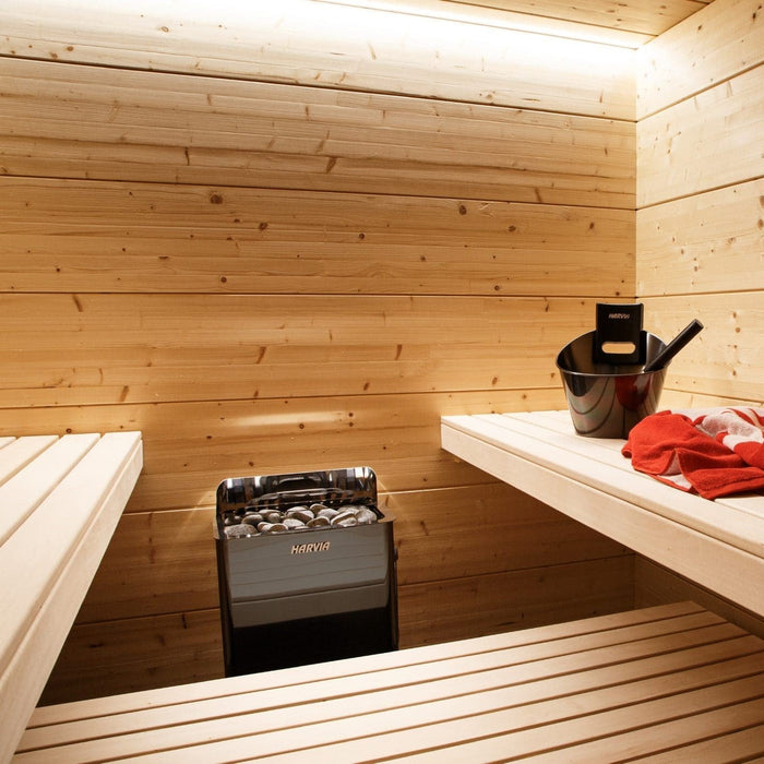 Harvia The Wall Series, 6kW, Black Stainless Steel Sauna Heater, 240V 1PH HSW6U1B
