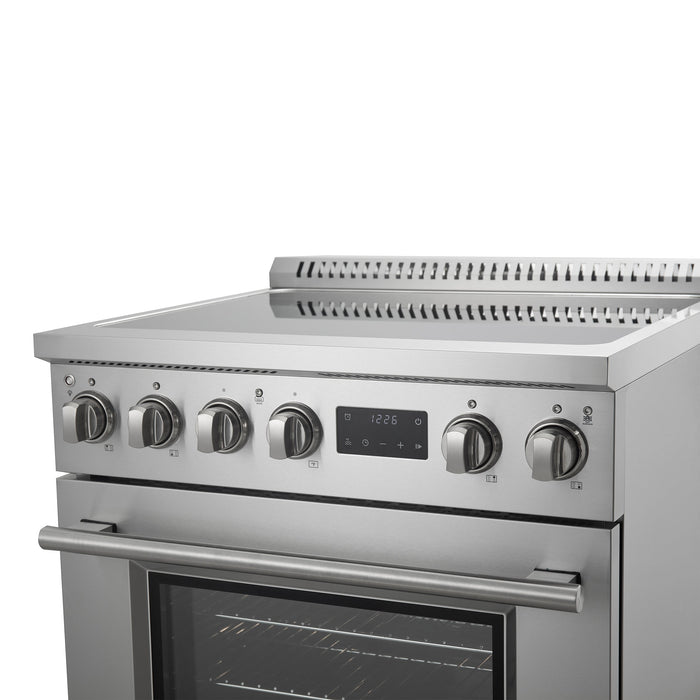 FORNO Torino 30" 4.32 cu. ft. Induction Range with True Convection, Air Fry and Sous Vide in Stainless Steel 240V, FFSIN0936-30