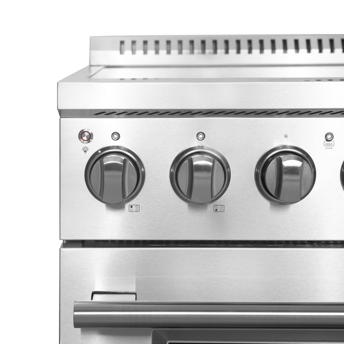 FORNO Torino 30" 4.32 cu. ft. Induction Range with True Convection, Air Fry and Sous Vide in Stainless Steel 240V, FFSIN0936-30