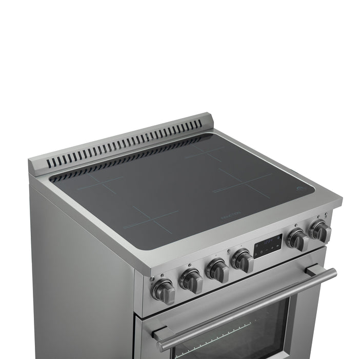 FORNO Torino 30" 4.32 cu. ft. Induction Range with True Convection, Air Fry and Sous Vide in Stainless Steel 240V, FFSIN0936-30