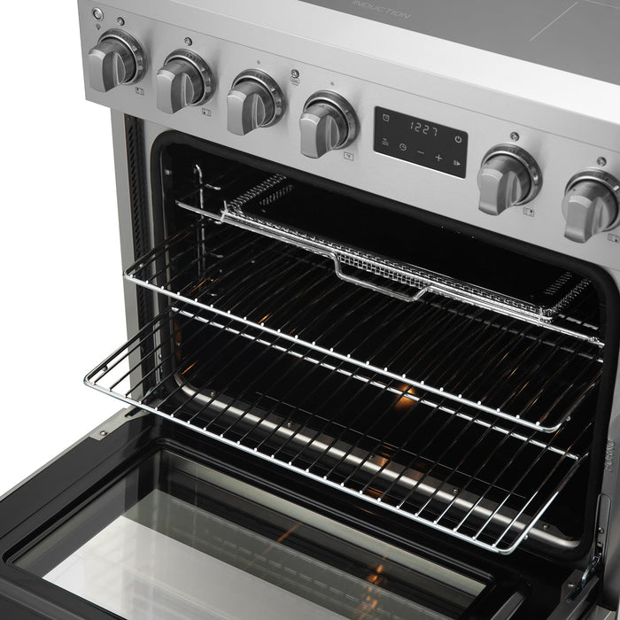 FORNO Torino 30" 4.32 cu. ft. Induction Range with True Convection, Air Fry and Sous Vide in Stainless Steel 240V, FFSIN0936-30