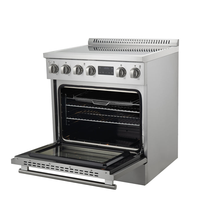 FORNO Torino 30" 4.32 cu. ft. Induction Range with True Convection, Air Fry and Sous Vide in Stainless Steel 240V, FFSIN0936-30
