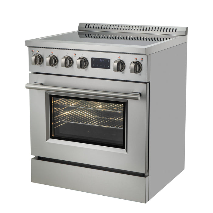 FORNO Torino 30" 4.32 cu. ft. Induction Range with True Convection, Air Fry and Sous Vide in Stainless Steel 240V, FFSIN0936-30