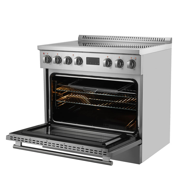 FORNO Torino 36" 5.36 cu. ft. Induction Range with True Convection, Air Fry and Sous Vide in Stainless Steel 240V, FFSIN0936-36