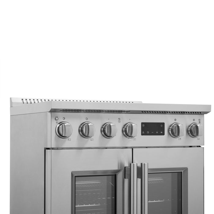 FORNO Torino 30" 4.32 cu. ft. French Door Induction Range with True Convection, Air Fry and Sous Vide in Stainless Steel 240V,  FFSIN0950-30