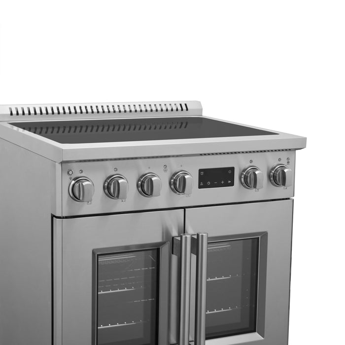 FORNO Torino 30" 4.32 cu. ft. French Door Induction Range with True Convection, Air Fry and Sous Vide in Stainless Steel 240V,  FFSIN0950-30