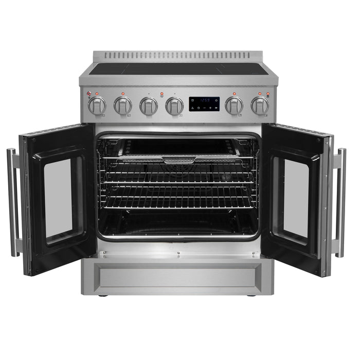 FORNO Torino 30" 4.32 cu. ft. French Door Induction Range with True Convection, Air Fry and Sous Vide in Stainless Steel 240V,  FFSIN0950-30