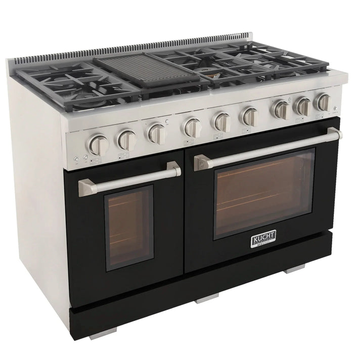 Kucht Professional 48-Inch 6.7 cu. ft. Gas Range in Black with True Simmer Burners (KFX4800X-BK)