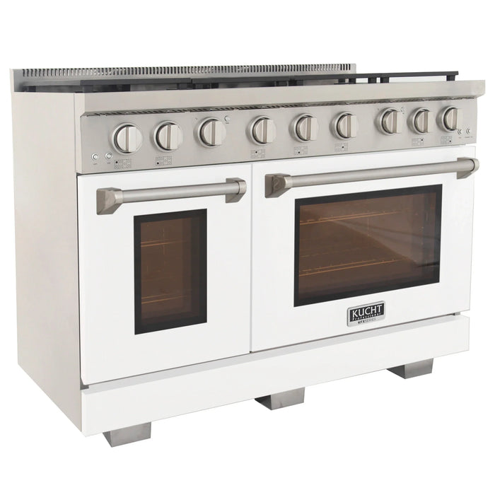 Kucht Professional 48-Inch 6.7 cu. ft. Gas Range in White with True Simmer Burners (KFX4800X-W)