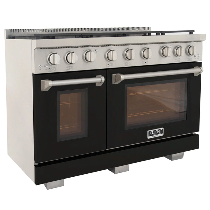 Kucht Professional 48-Inch 6.7 cu. ft. Gas Range in Black with True Simmer Burners (KFX4800X-BK)