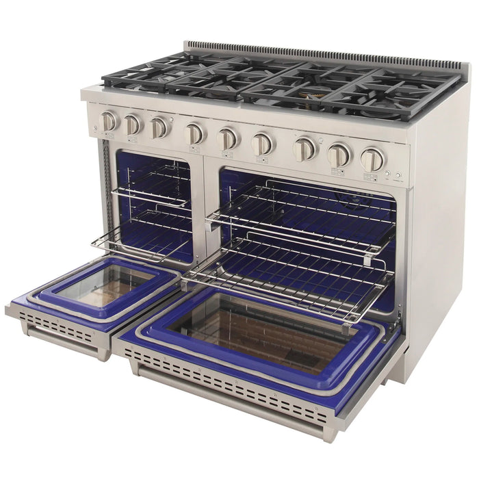 Kucht Professional 48-Inch 6.7 cu. ft. Gas Range in Cement Gray with True Simmer Burners (KFX4800X-GY)