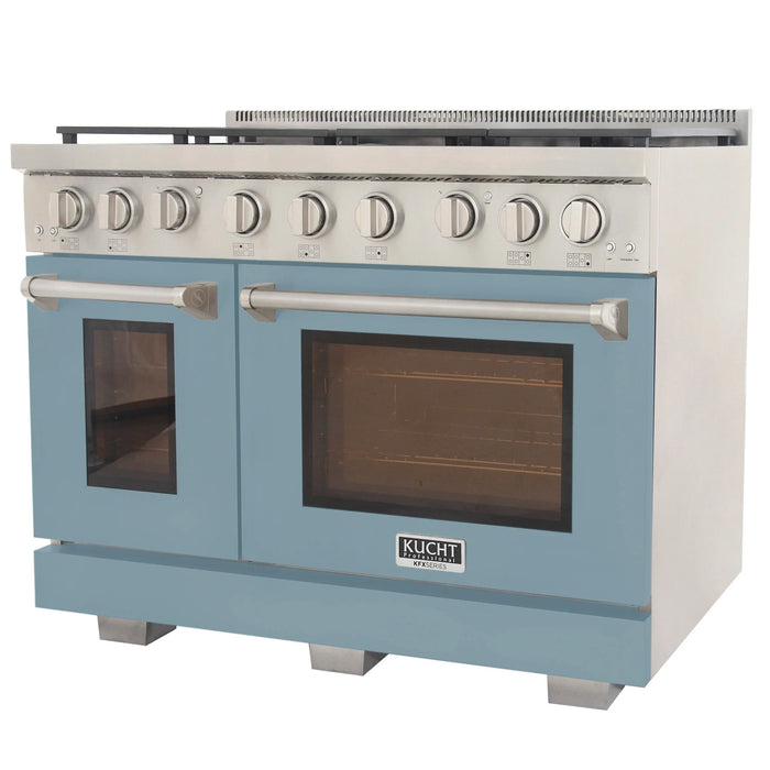 Kucht Professional 48-Inch 6.7 cu. ft. Gas Range in Light Blue with True Simmer Burners (KFX4800X-LB)