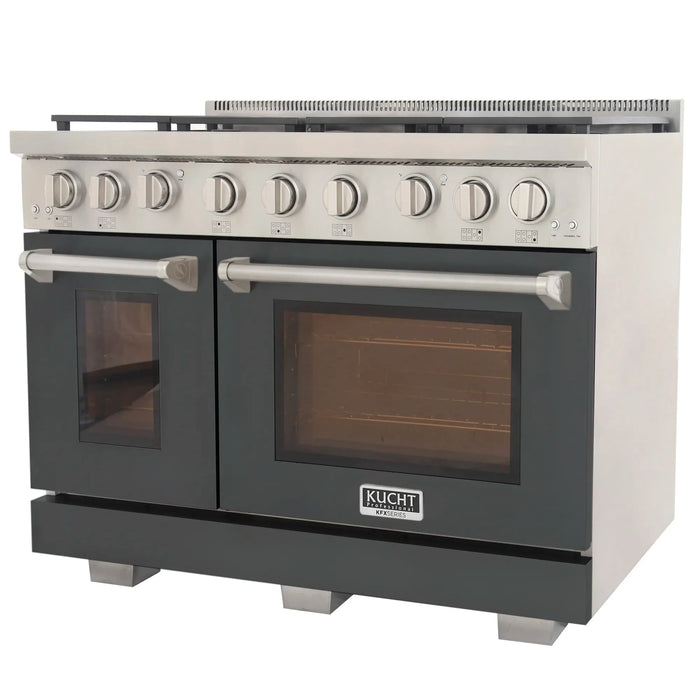 Kucht Professional 48-Inch 6.7 cu. ft. Gas Range in Cement Gray with True Simmer Burners (KFX4800X-GY)