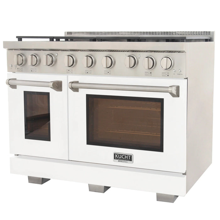Kucht Professional 48-Inch 6.7 cu. ft. Gas Range in White with True Simmer Burners (KFX4800X-W)