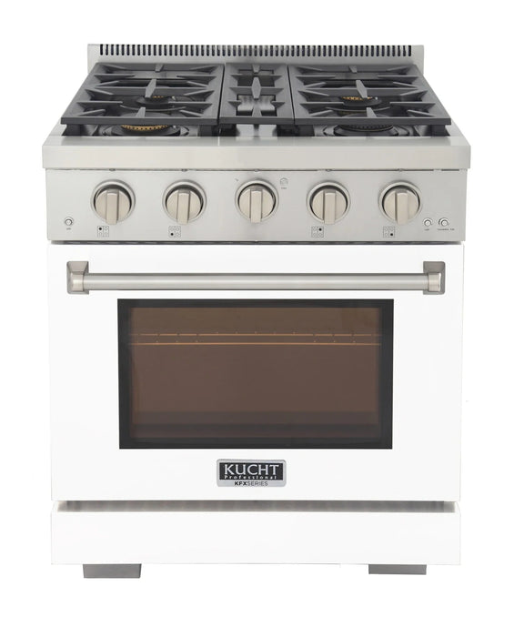Kucht Professional 30-Inch 4.2 cu. ft. Gas Range in White with True Simmer Burners (KFX3000X-W)
