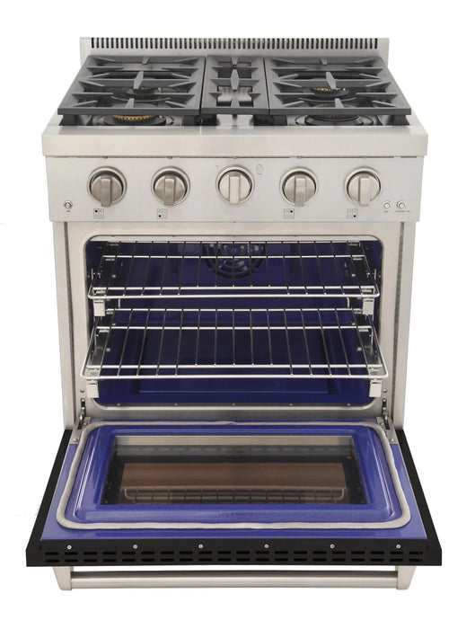 Kucht Professional 30-Inch 4.2 cu. ft. Gas Range in Black with True Simmer Burners (KFX3000X-BK)