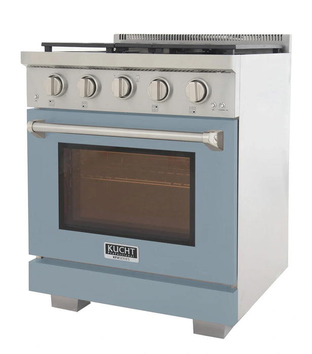 Kucht Professional 30-Inch 4.2 cu. ft. Gas Range in Light Blue with True Simmer Burners (KFX3000X-LB)