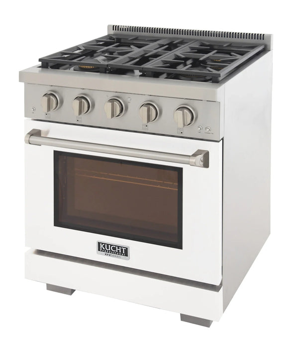 Kucht Professional 30-Inch 4.2 cu. ft. Gas Range in White with True Simmer Burners (KFX3000X-W)