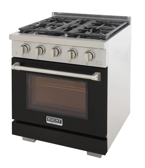 Kucht Professional 30-Inch 4.2 cu. ft. Gas Range in Black with True Simmer Burners (KFX3000X-BK)