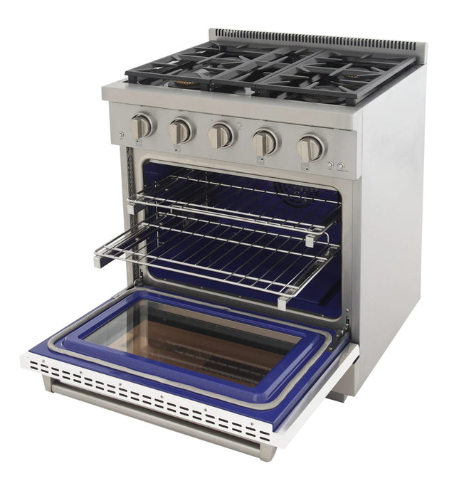 Kucht Professional 30-Inch 4.2 cu. ft. Gas Range in White with True Simmer Burners (KFX3000X-W)