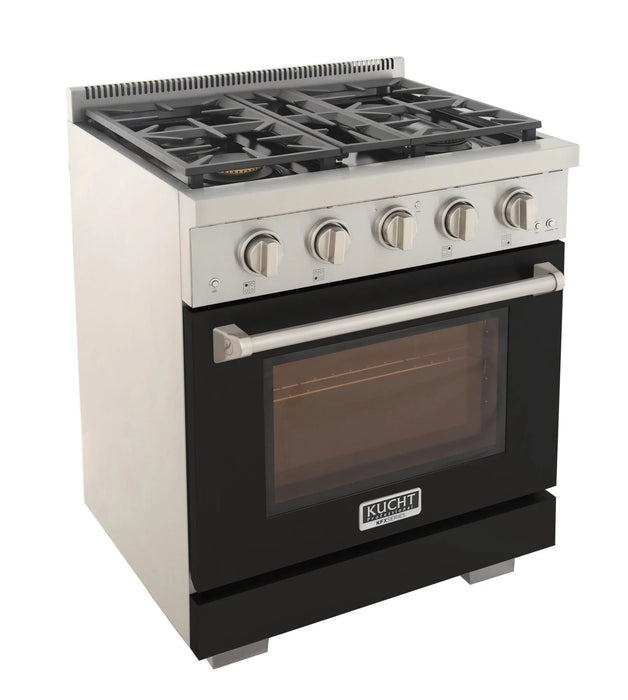 Kucht Professional 30-Inch 4.2 cu. ft. Gas Range in Black with True Simmer Burners (KFX3000X-BK)
