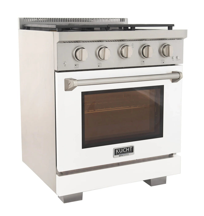Kucht Professional 30-Inch 4.2 cu. ft. Gas Range in White with True Simmer Burners (KFX3000X-W)