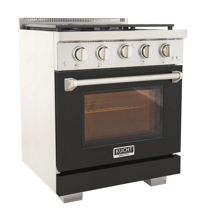 Kucht Professional 30-Inch 4.2 cu. ft. Gas Range in Black with True Simmer Burners (KFX3000X-BK)