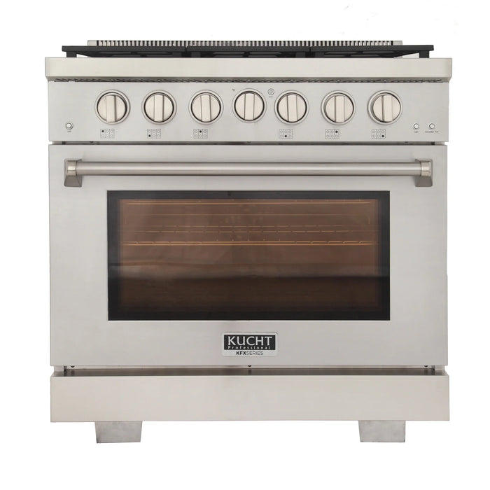 Kucht Professional 36-Inch 5.2 cu. ft. Gas Range in Stainless Steel with True Simmer Burners (KFX3600X-S)