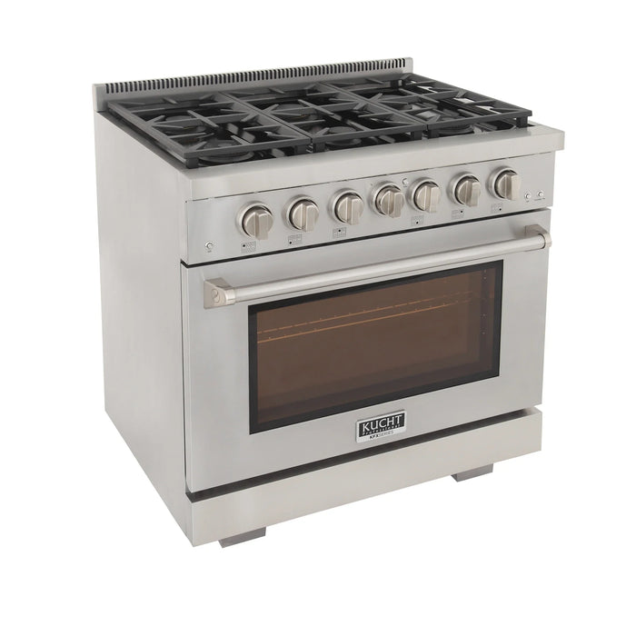 Kucht Professional 36-Inch 5.2 cu. ft. Gas Range in Stainless Steel with True Simmer Burners (KFX3600X-S)
